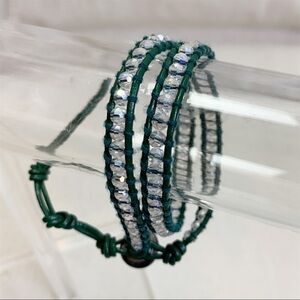 Victoria Emerson Green Clear Double Wrap Bracelet